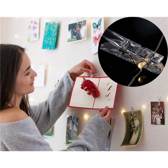 17Ft LED Fairy String Lights with Clear Clips Battery Operated Bedroom Wedding D - Picture 3 of 7